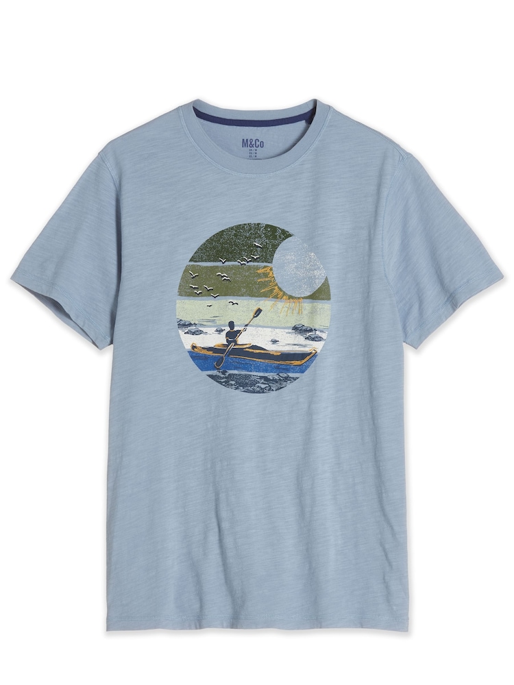 M&Co Blue Kayak Graphic T-Shirt - Image 6 of 6
