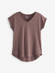 Neutral V-Neck 100% Cotton Rich Cap Sleeve T-Shirt - Image 5 of 6
