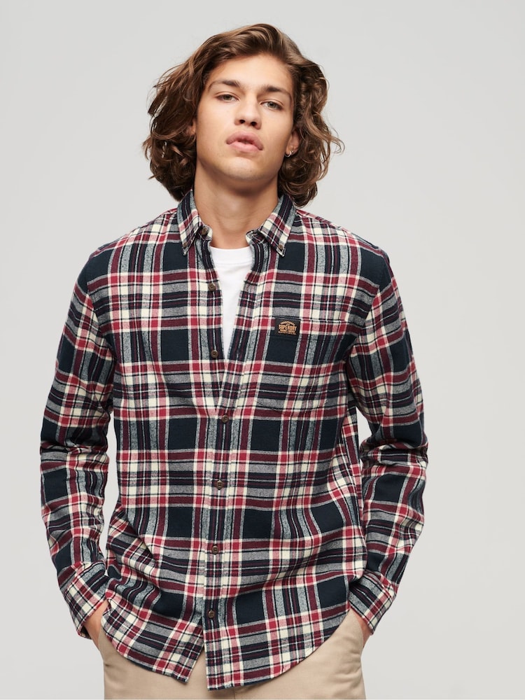 Superdry Red Long Sleeve Cotton Lumberjack Shirt - Image 1 of 6