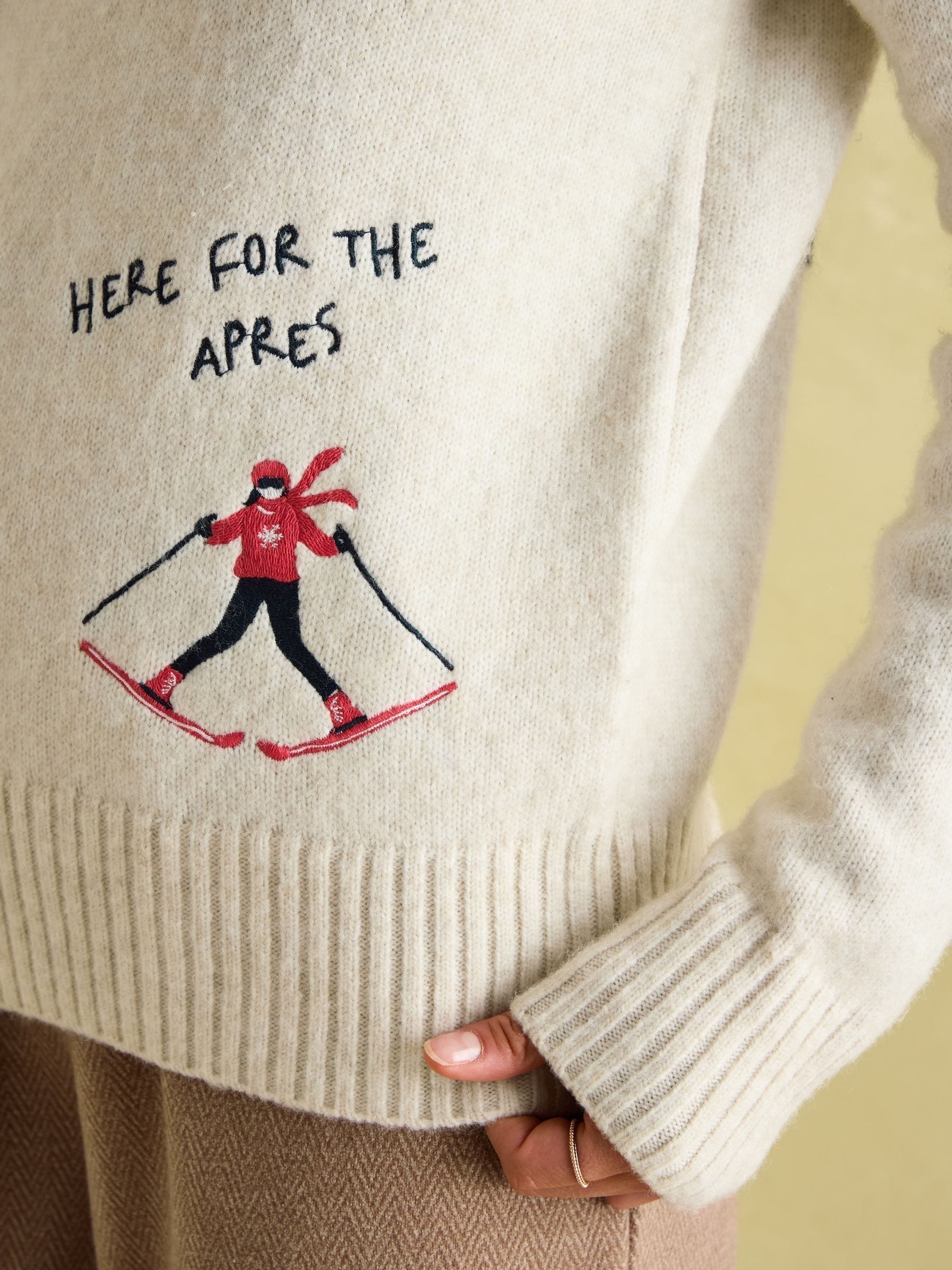 Buy Joules Summit Cream Quarter Zip Ski Jumper from Next Luxembourg