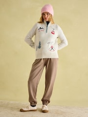 Joules Summit Cream Quarter Zip Ski Jumper - Image 6 of 7