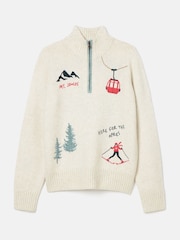 Joules Summit Cream Quarter Zip Ski Jumper - Image 7 of 7