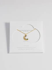 Estella Bartlett Gold Tone Multicolour Cubic Zirconia Moon Necklace - Image 3 of 4