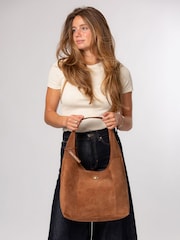 Pure Luxuries London Tan Brown 'Polly' Suede Shoulder Bag - Image 3 of 8