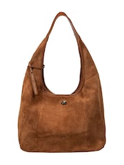 Pure Luxuries London Tan Brown 'Polly' Suede Shoulder Bag - Image 4 of 8