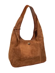Pure Luxuries London Tan Brown 'Polly' Suede Shoulder Bag - Image 5 of 8