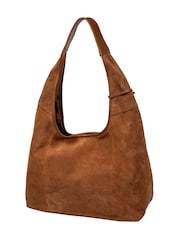 Pure Luxuries London Tan Brown 'Polly' Suede Shoulder Bag - Image 6 of 8