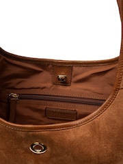 Pure Luxuries London Tan Brown 'Polly' Suede Shoulder Bag - Image 7 of 8