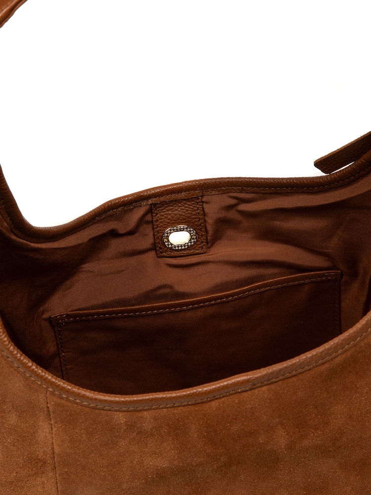 Pure Luxuries London Tan Brown 'Polly' Suede Shoulder Bag - Image 8 of 8 Pure Luxuries London Tan Brown 'Polly' Suede Shoulder Bag - Image 8 of 8