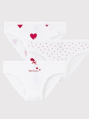 Petit Bateau Unterwäsche-Set aus 100 % Baumwolle mit Herzen, Weiß, 3er-Pack - Bild 1 von 3