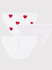 Petit Bateau Unterwäsche-Set aus 100 % Baumwolle mit Herzen, Weiß, 3er-Pack - Bild 2 von 3