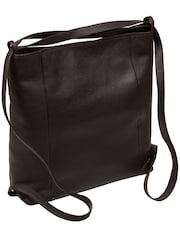 Braun - Pure Luxuries London Luxe Rucksack und Schultertasche aus Leder - Bild 12 von 12