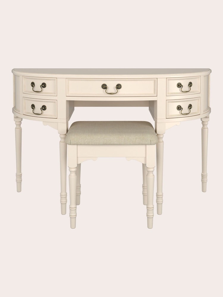 Laura Ashley Ivory Clifton Dressing Table and Stool Set - Image 2 of 6