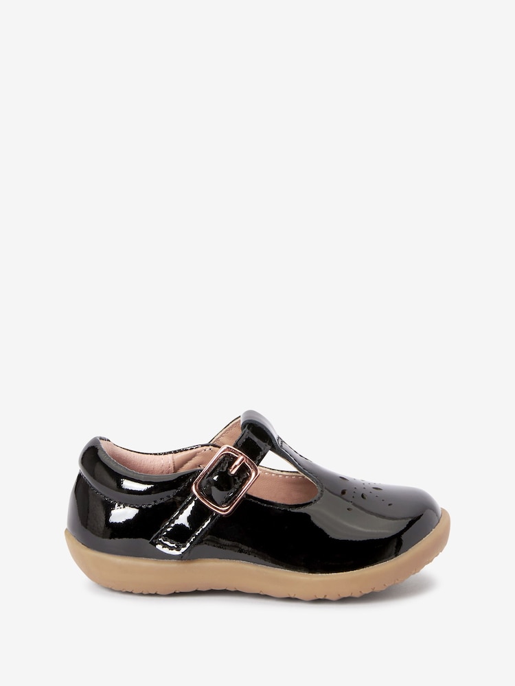 Sort lak - First Walker T-Bar Touch fastening Shoes - Billede 1 af 4