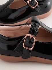 Black Patent Leather Standard Fit (F) First Walker T-Bar Touch Fastening Shoes - Image 5 of 5