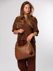 Pure Luxuries London Tan Brown 'Kirsten' Leather Shoulder Bag - Image 3 of 8