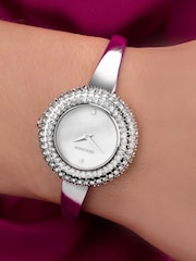 Sekonda Ladies Silver Tone Radiance Brass Semi Bangle Bracelet Watch - Image 6 of 6