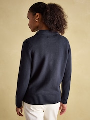 Joules Noelle Navy Intarsia Christmas Jumper - Image 2 of 7