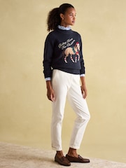 Joules Noelle Navy Intarsia Christmas Jumper - Image 6 of 7