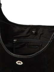 Pure Luxuries London Black 'Polly' Suede Shoulder Bag - Image 7 of 8