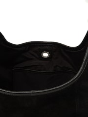 Pure Luxuries London Black 'Polly' Suede Shoulder Bag - Image 8 of 8