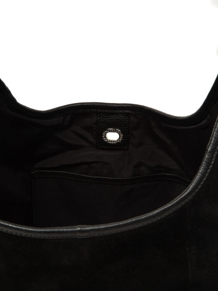Pure Luxuries London Black 'Polly' Suede Shoulder Bag - Image 8 of 8 Pure Luxuries London Black 'Polly' Suede Shoulder Bag - Image 8 of 8