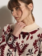 Apricot Natural Folk Floral Mini Jumper Dress - Image 4 of 4
