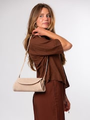 Pure Luxuries London Natural 'Rafeena' Suede and Leather Grab Bag - Image 1 of 6