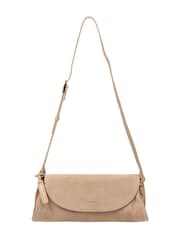 Pure Luxuries London Natural 'Rafeena' Suede and Leather Grab Bag - Image 3 of 6