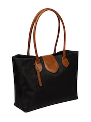 Pure Luxuries London Black/Brown 'Genevieve' Canvas & Leather Tote Bag - Image 5 of 7