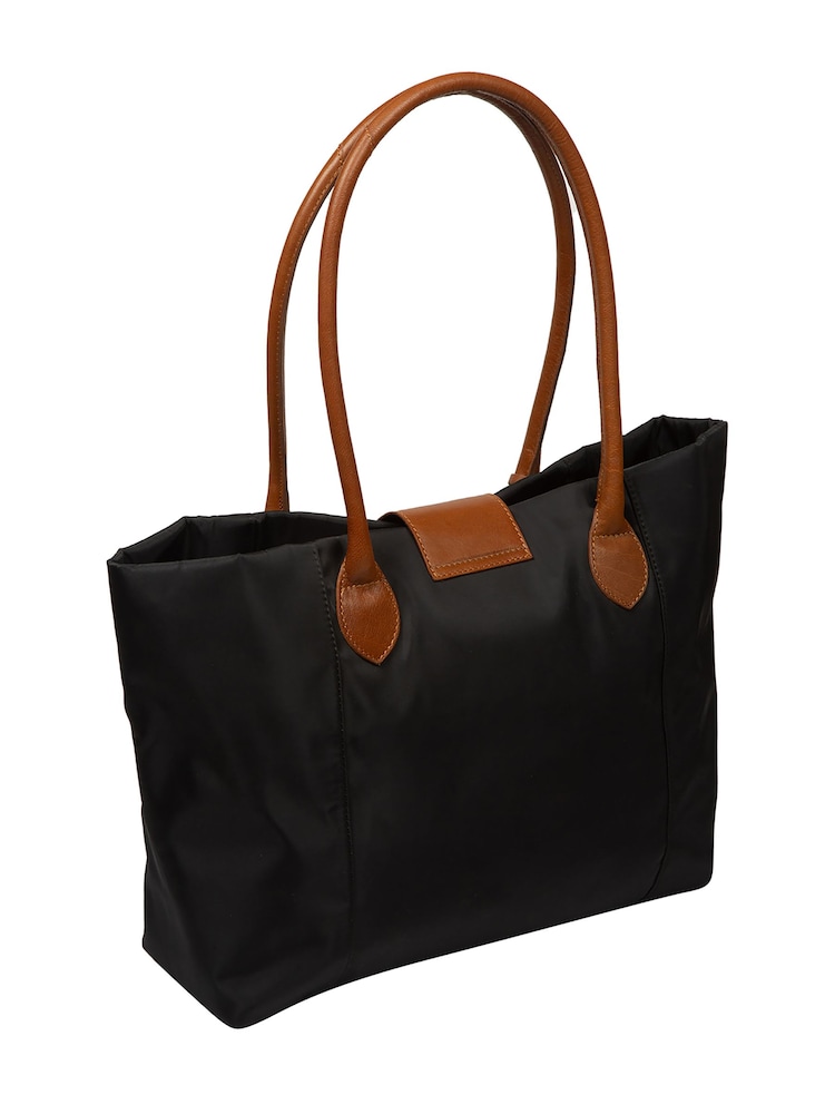 Pure Luxuries London Black/Brown 'Genevieve' Canvas & Leather Tote Bag - Image 7 of 7 Pure Luxuries London Black/Brown 'Genevieve' Canvas & Leather Tote Bag - Image 7 of 7