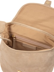 Pure Luxuries London Natural 'Aveline' Suede and Leather Cross Body Bag - Image 4 of 7