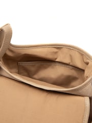 Pure Luxuries London Natural 'Aveline' Suede and Leather Cross Body Bag - Image 5 of 7