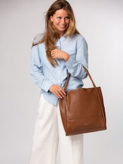 Pure Luxuries London Tan Brown 'Florence' Leather Tote Bag - Image 2 of 7