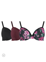 Yours Curve Animal Floral Bras 3 Pack - Image 1 of 9