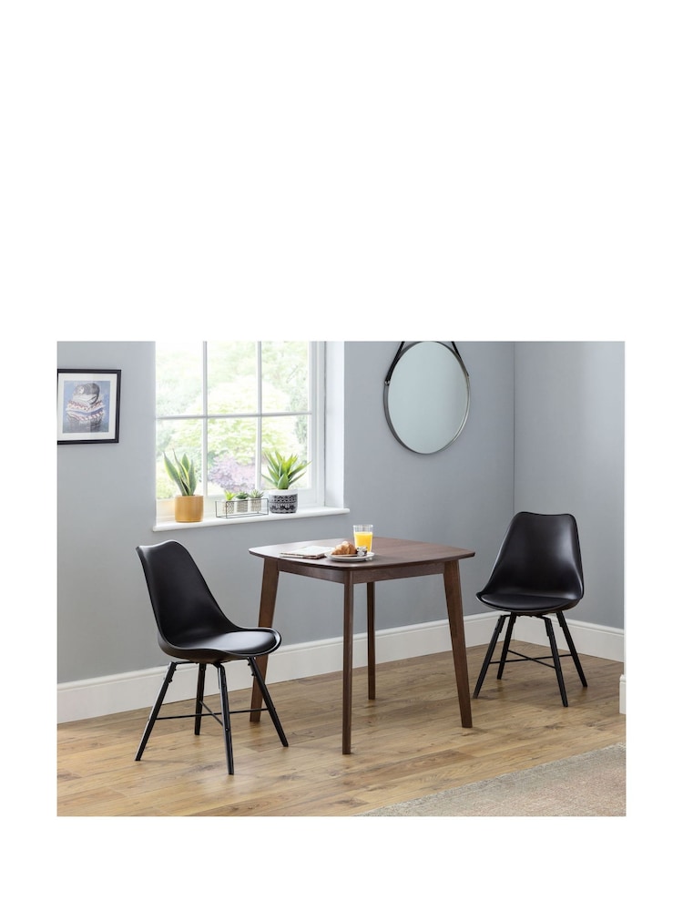 Julian Bowen Black Set of 2 Kari Dining Chairs - Image 1 of 5
