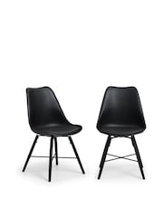 Julian Bowen Black Set of 2 Kari Dining Chairs - Image 2 of 5