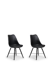 Julian Bowen Black Set of 2 Kari Dining Chairs - Image 3 of 5