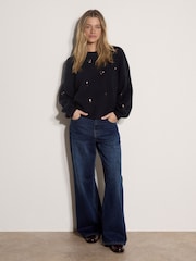 Apricot Blue Floral Embroidered Jumper - Image 4 of 4