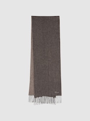 Reiss Taupe Picton Cashmere Blend Scarf - Image 1 of 5