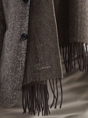 Reiss Taupe Picton Cashmere Blend Scarf - Image 5 of 5