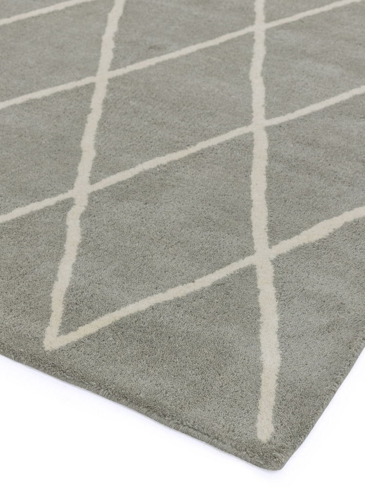 Asiatic Rugs Silver Albany Diamond Wool Rug - Image 1 of 3