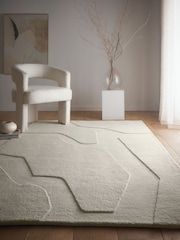Origin Rugs Cream Sculptured Wool Formation Rug - Image 1 of 4