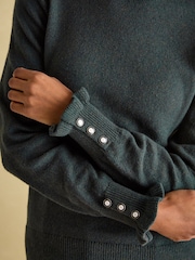 Joules Edith Green Frill Neck Jumper - Image 3 of 6