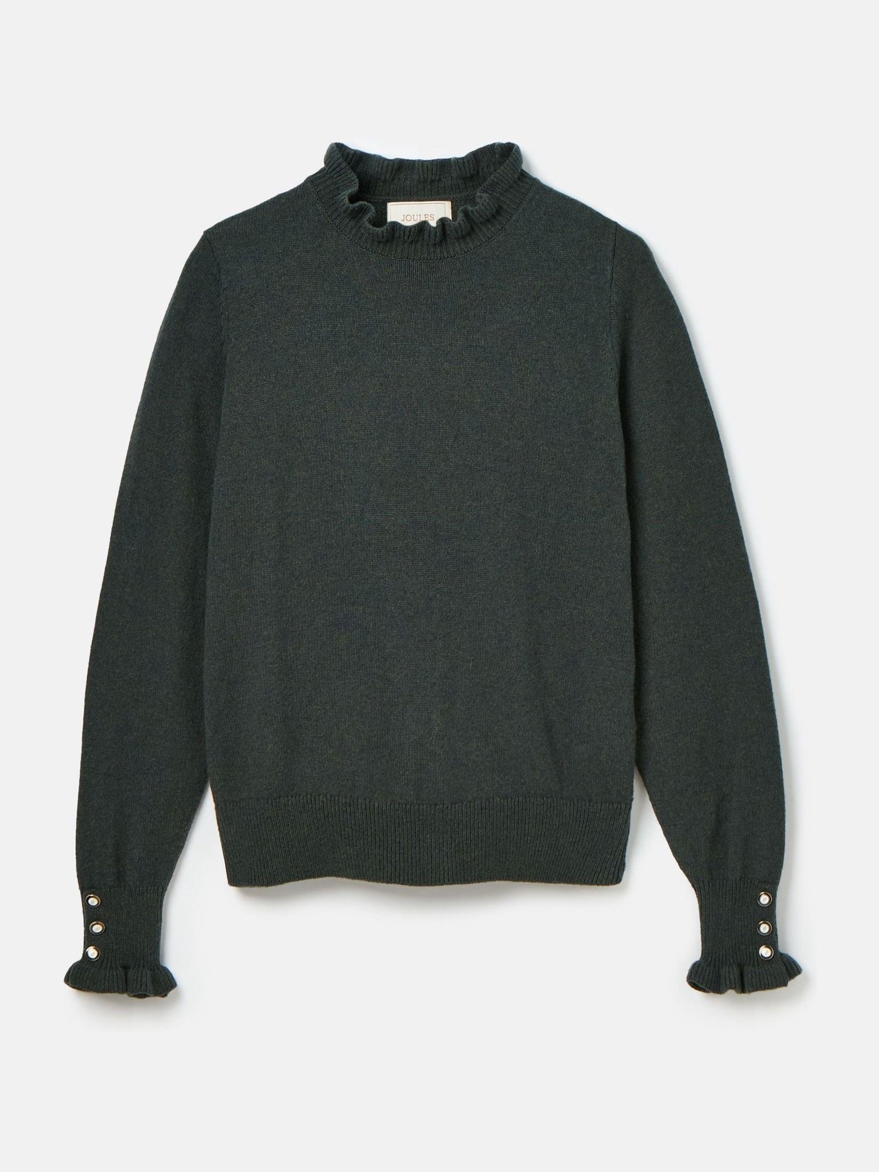 Joules Edith Green Frill Neck Jumper