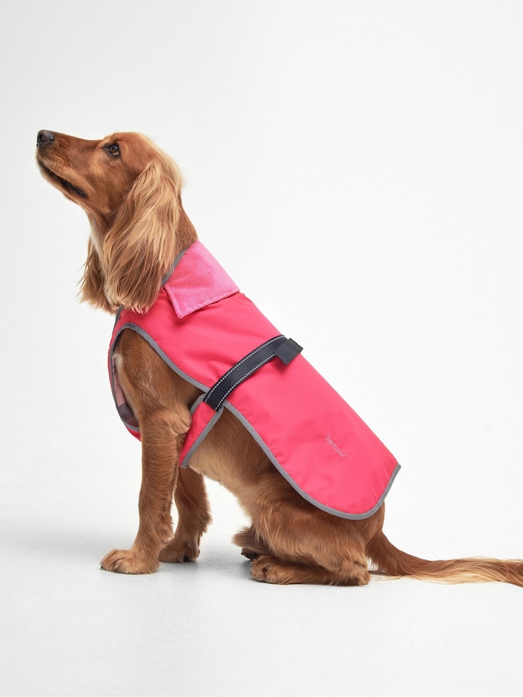 Dog Harness Barbour Pink Collar Barbour Reflective Pink Taupe