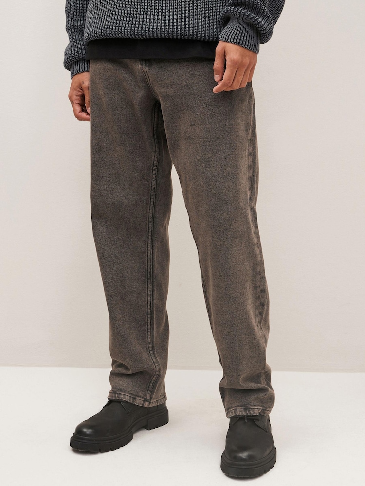 Black/Brown EDIT Acid Wash Jeans - Image 1 of 9