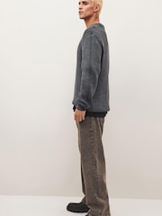 Black/Brown EDIT Acid Wash Jeans - Image 2 of 9