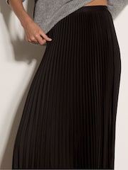 Apricot Black Satin Pleated Maxi Skirt - Image 4 of 4