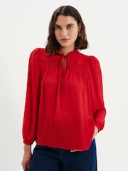 Finery Red Kiya Tie Neck Blouse - Image 2 of 5